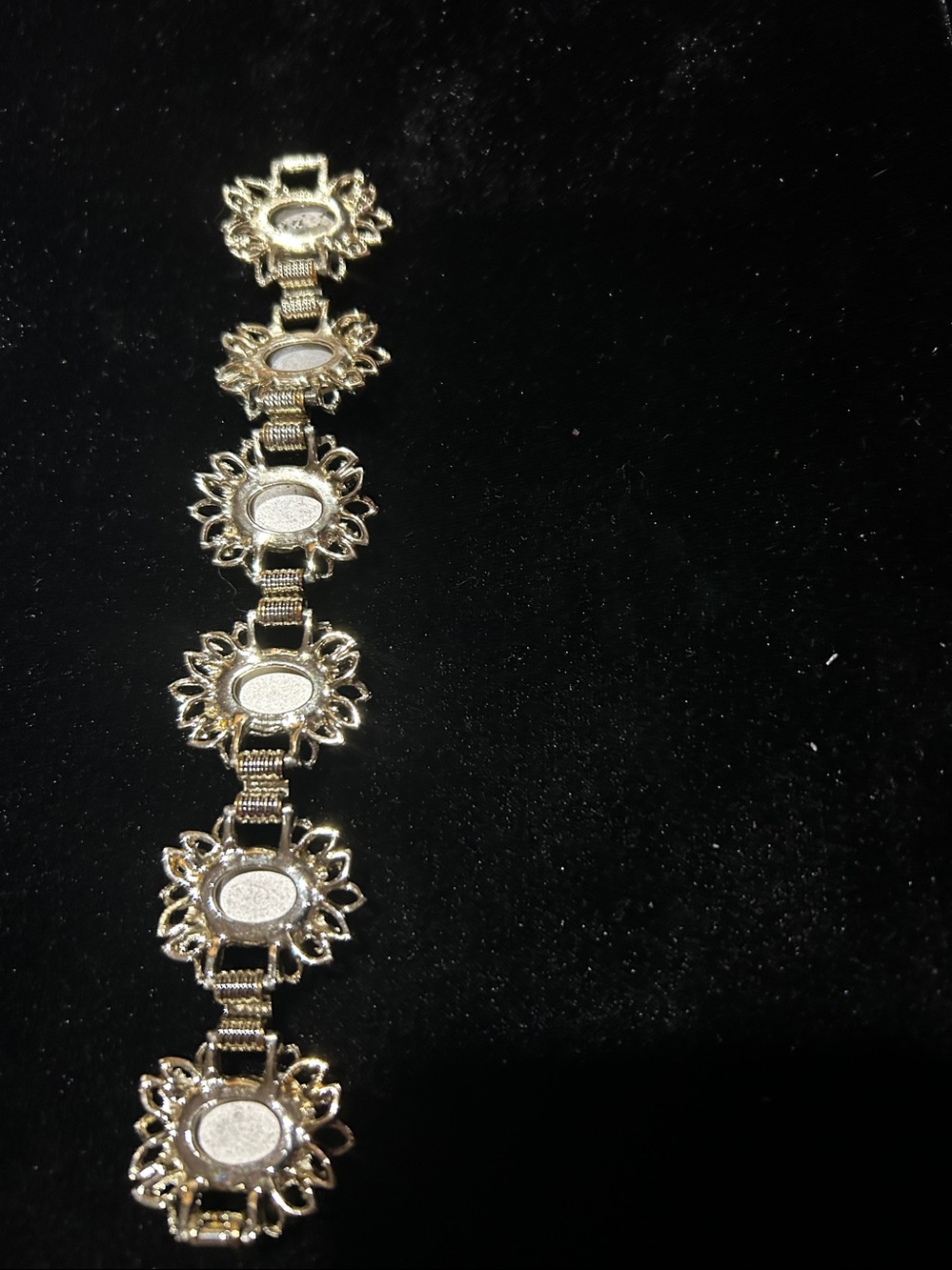 Vintage Blue Cabochon Silver-Tone Link Bracelet - Women Jewelry - Picture 5 of 5